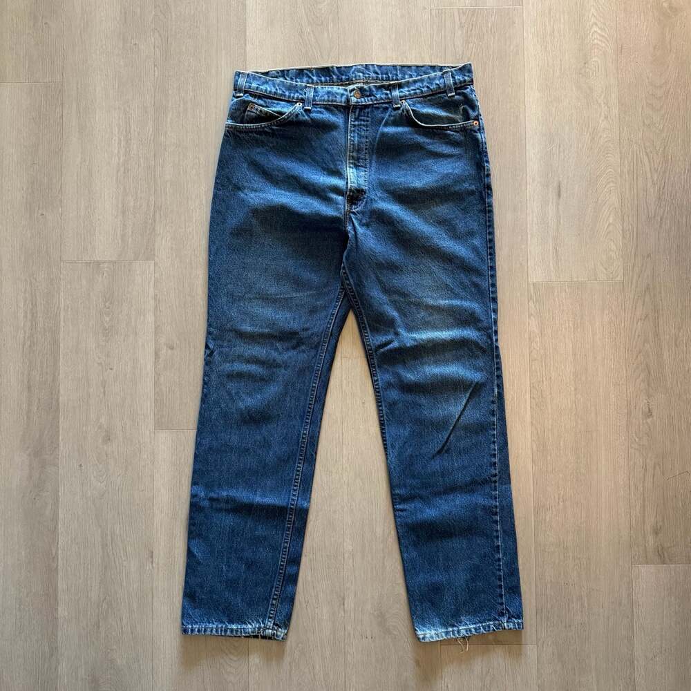 Levi's 550 Vintage Orange Tab‎ 90s Authentic Blue Jeans Made in USA Size 34/34